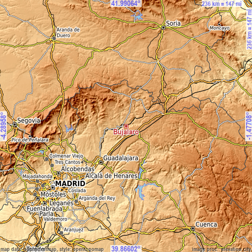 Topographic map of Bujalaro