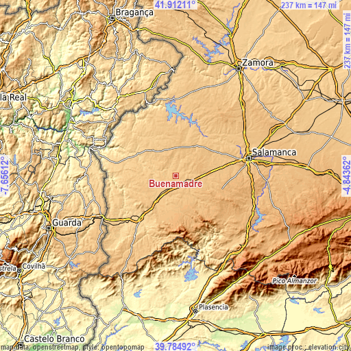 Topographic map of Buenamadre
