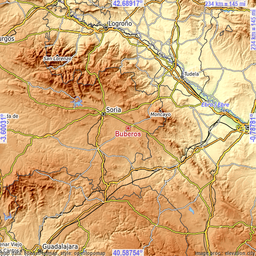 Topographic map of Buberos