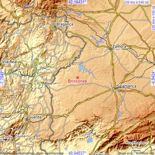 Topographic map of Brincones