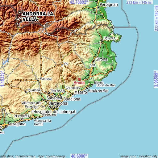 Topographic map of Breda