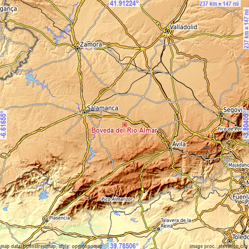 Topographic map of Bóveda del Río Almar