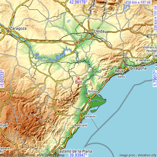 Topographic map of Bot