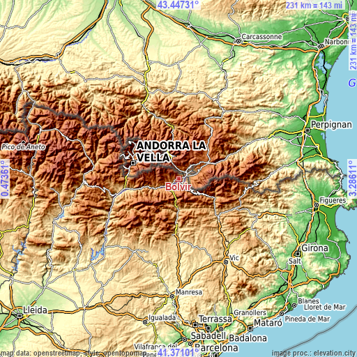 Topographic map of Bolvir