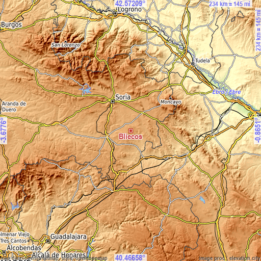 Topographic map of Bliecos