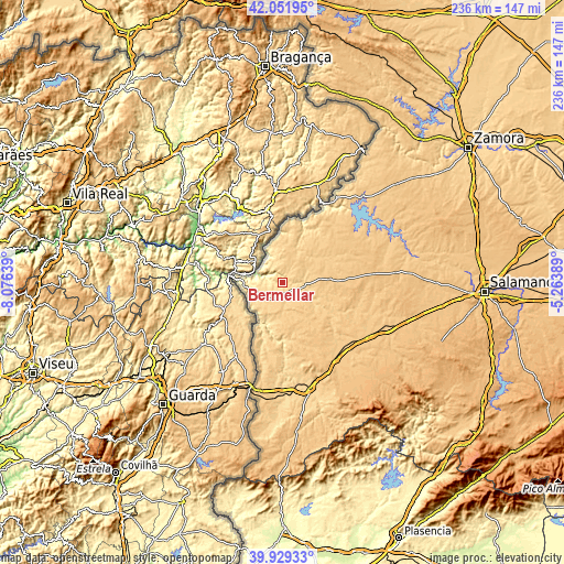 Topographic map of Bermellar