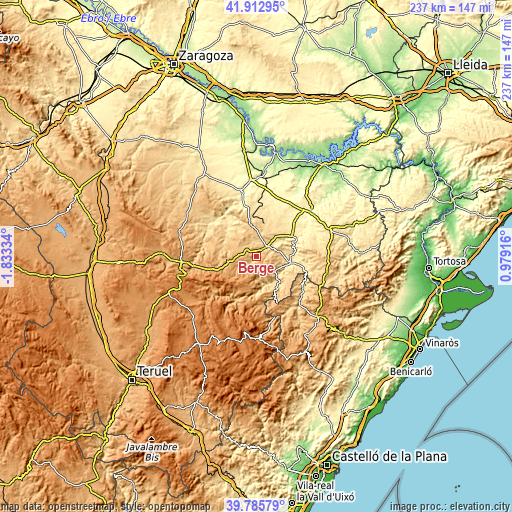 Topographic map of Berge