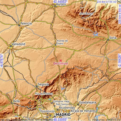 Topographic map of Bercimuel