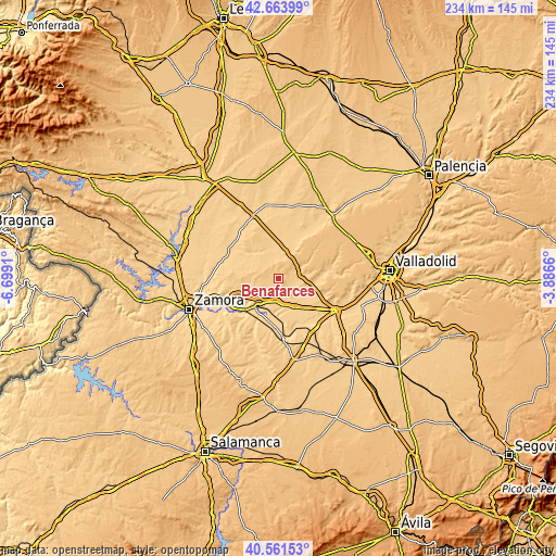 Topographic map of Benafarces