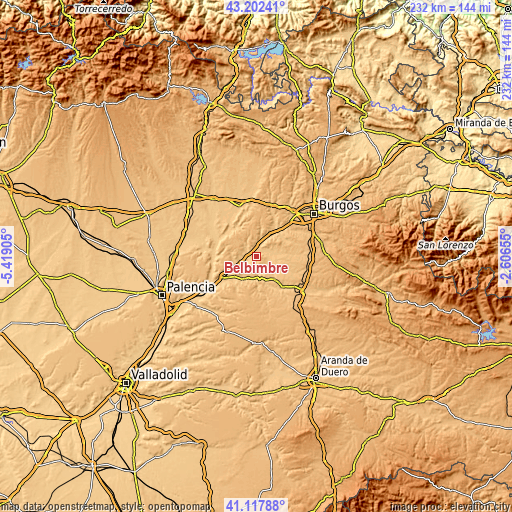 Topographic map of Belbimbre