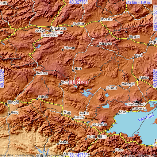 Topographic map of Halilçavuş