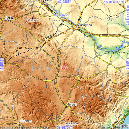 Topographic map of Bea