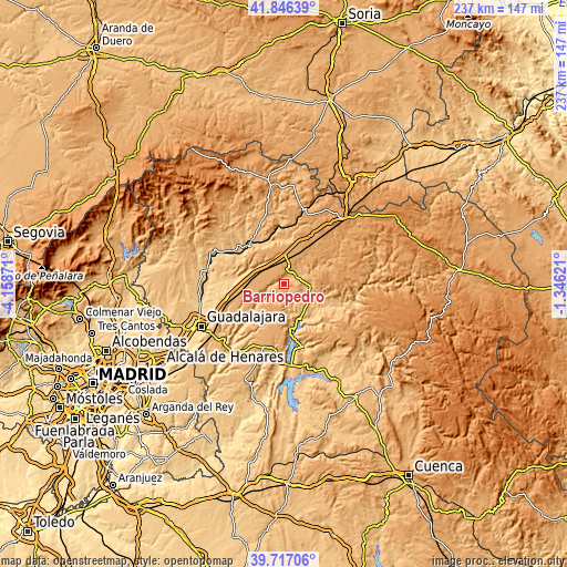 Topographic map of Barriopedro