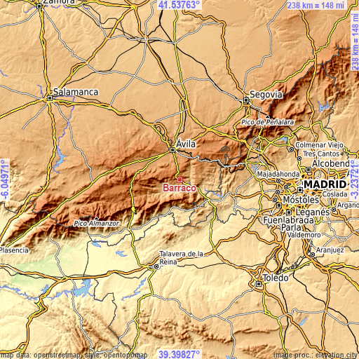 Topographic map of Barraco