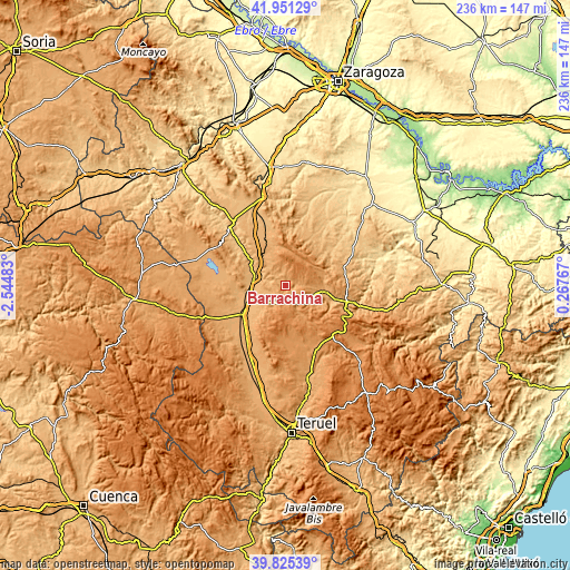 Topographic map of Barrachina