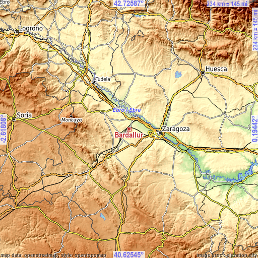 Topographic map of Bardallur