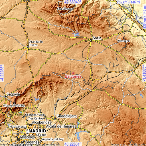 Topographic map of Barcones