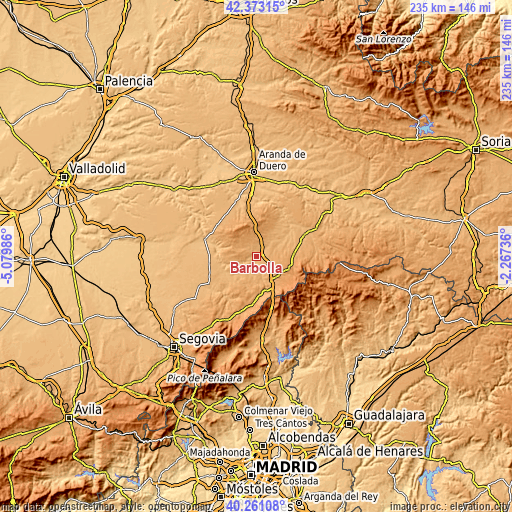 Topographic map of Barbolla