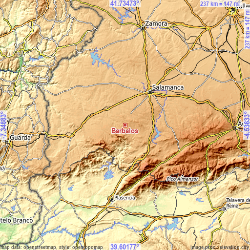 Topographic map of Barbalos