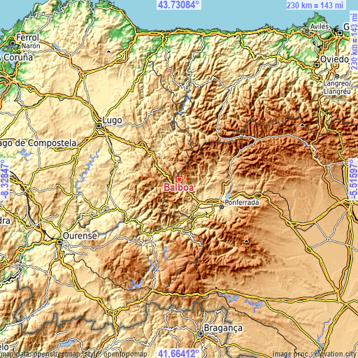 Topographic map of Balboa