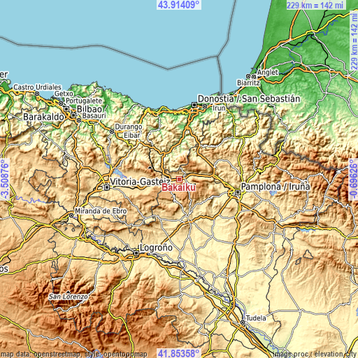 Topographic map of Bakaiku