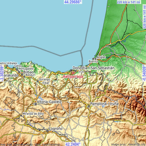 Topographic map of Astigarraga