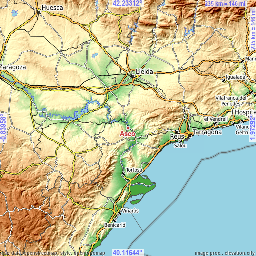 Topographic map of Ascó