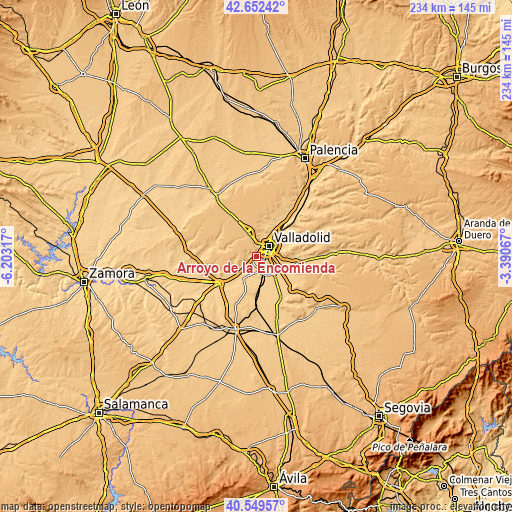 Topographic map of Arroyo de la Encomienda