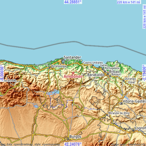 Topographic map of Arredondo