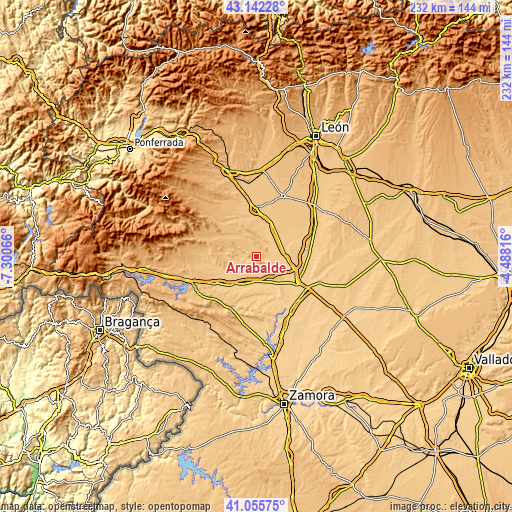 Topographic map of Arrabalde