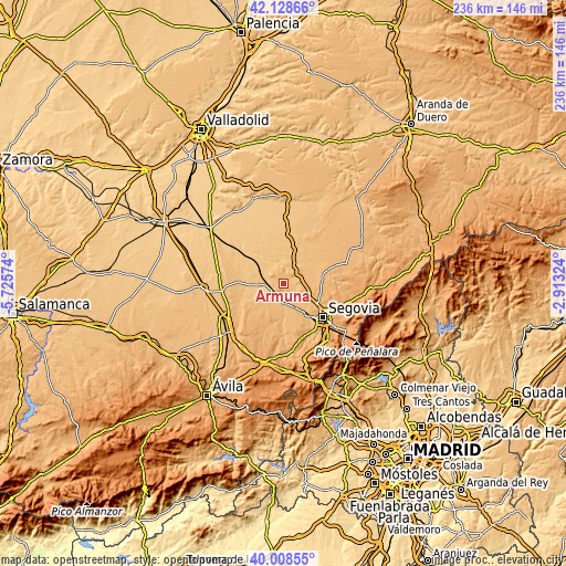 Topographic map of Armuña