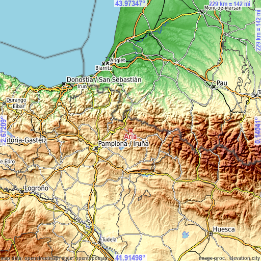 Topographic map of Aria