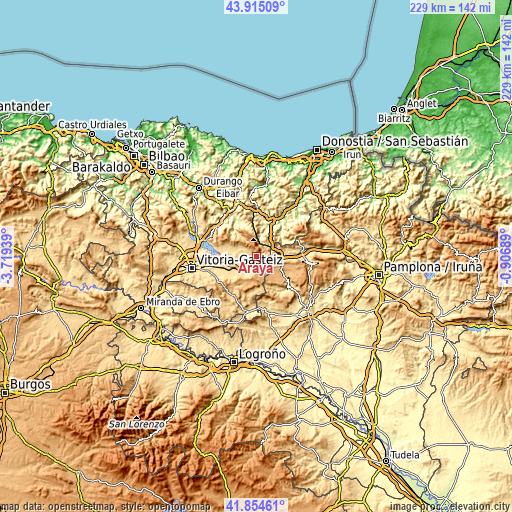 Topographic map of Araia