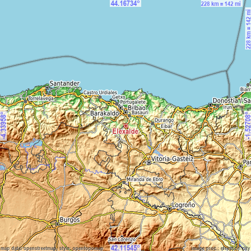 Topographic map of Elexalde