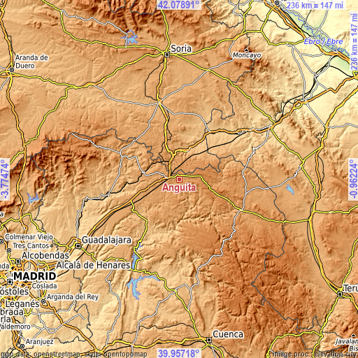 Topographic map of Anguita