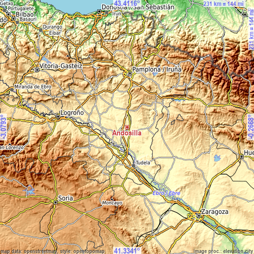 Topographic map of Andosilla