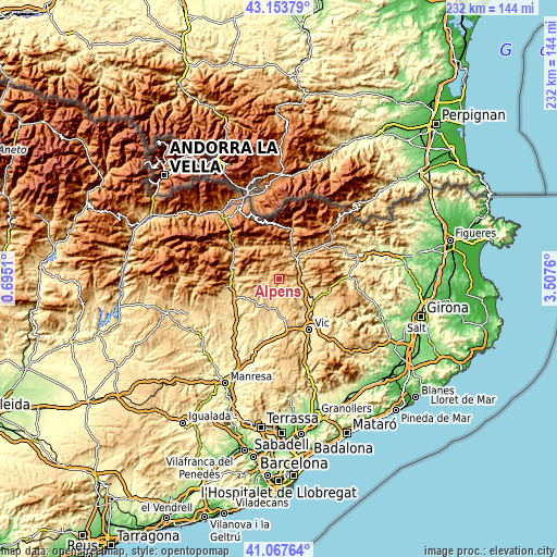 Topographic map of Alpens