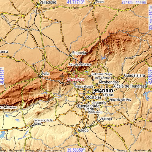 Topographic map of Alpedrete