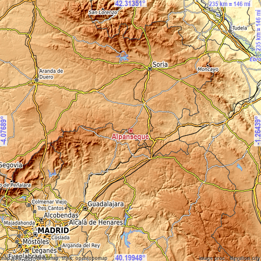 Topographic map of Alpanseque