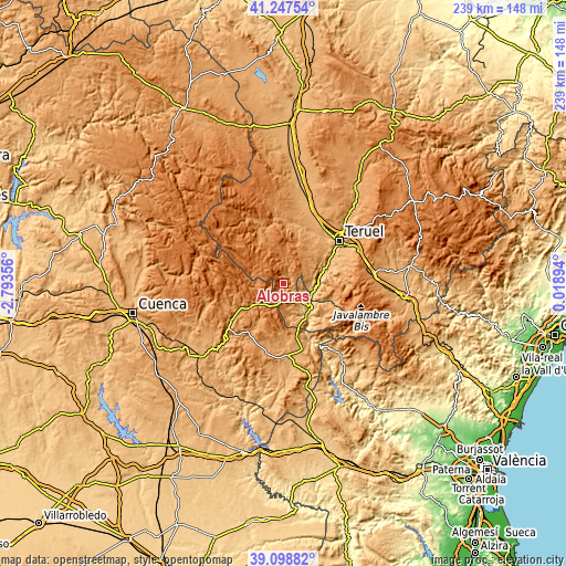 Topographic map of Alobras