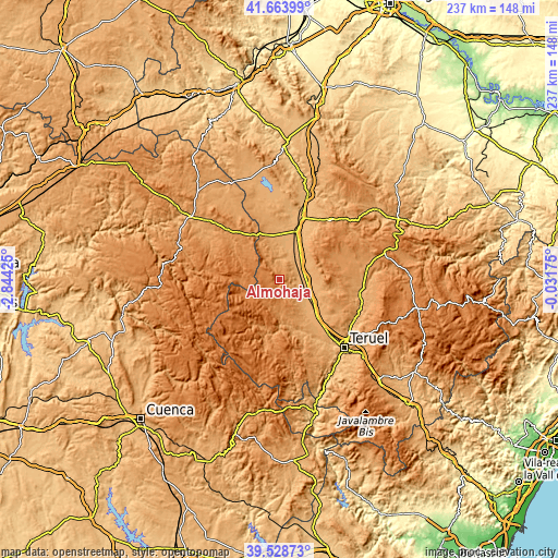 Topographic map of Almohaja