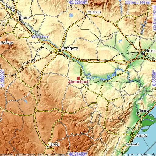 Topographic map of Almochuel