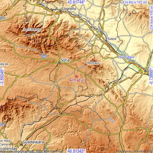 Topographic map of Almazul