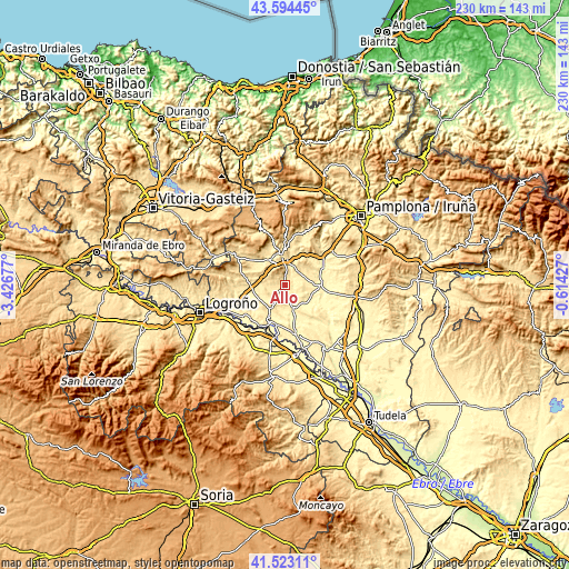 Topographic map of Allo