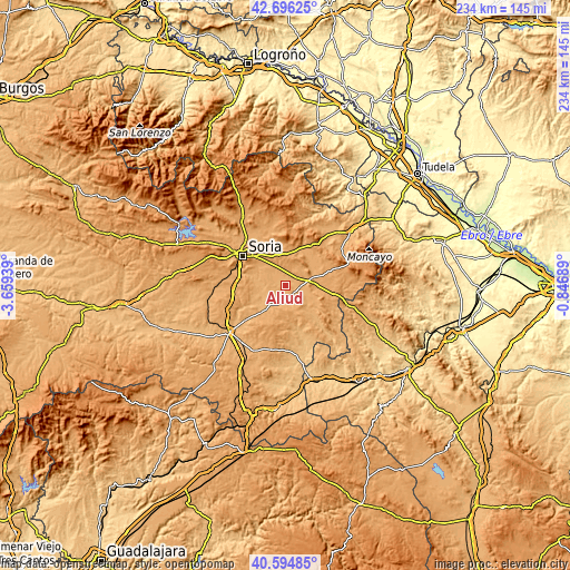 Topographic map of Aliud