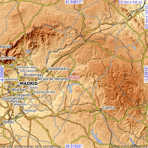 Topographic map of Alique