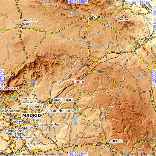 Topographic map of Algora