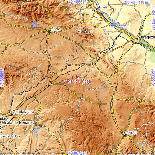 Topographic map of Algar de Mesa