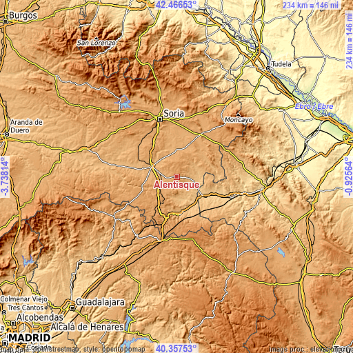 Topographic map of Alentisque