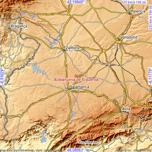 Topographic map of Aldeanueva de Figueroa